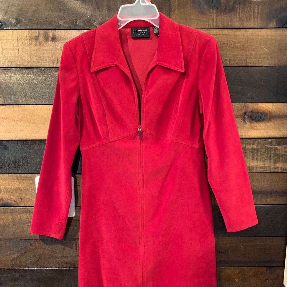 Vintage Zip Front Red Dress